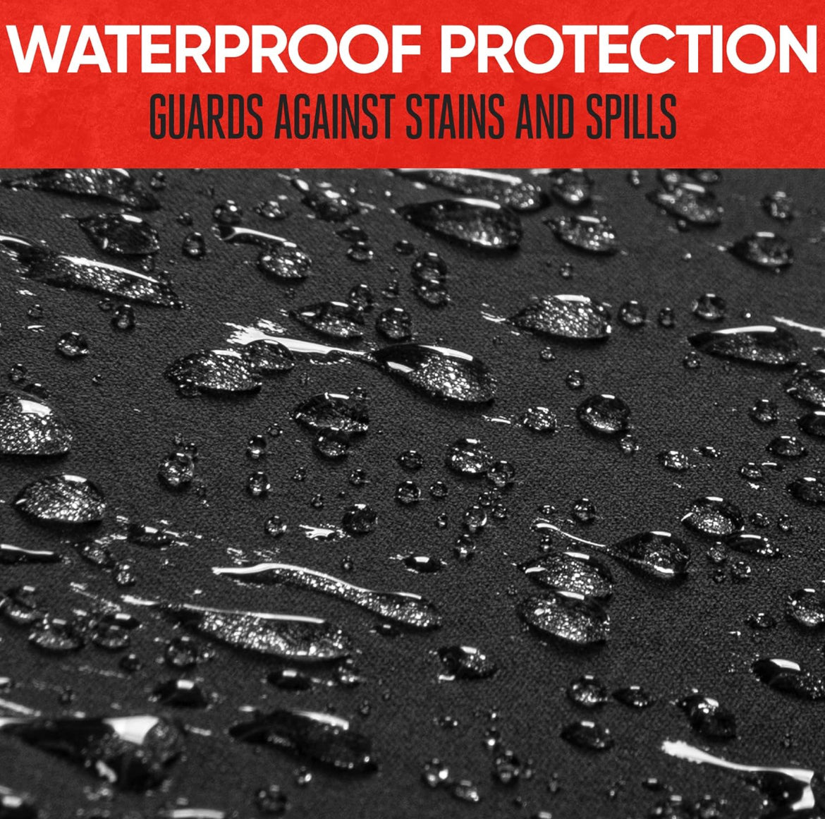 Black with Beige Stitching Waterproof Bench Seat Cover