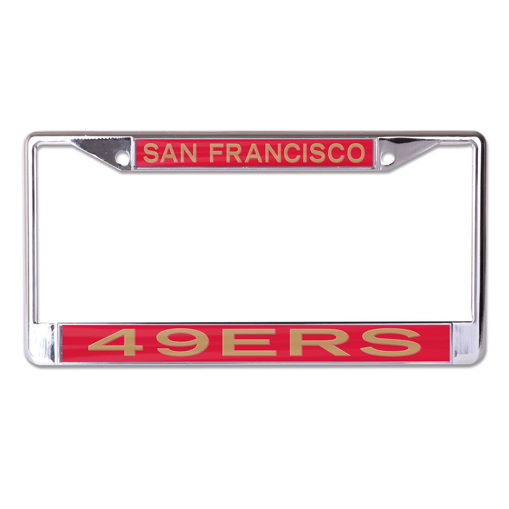 49ers Red Laser Chrome License Plate Frame