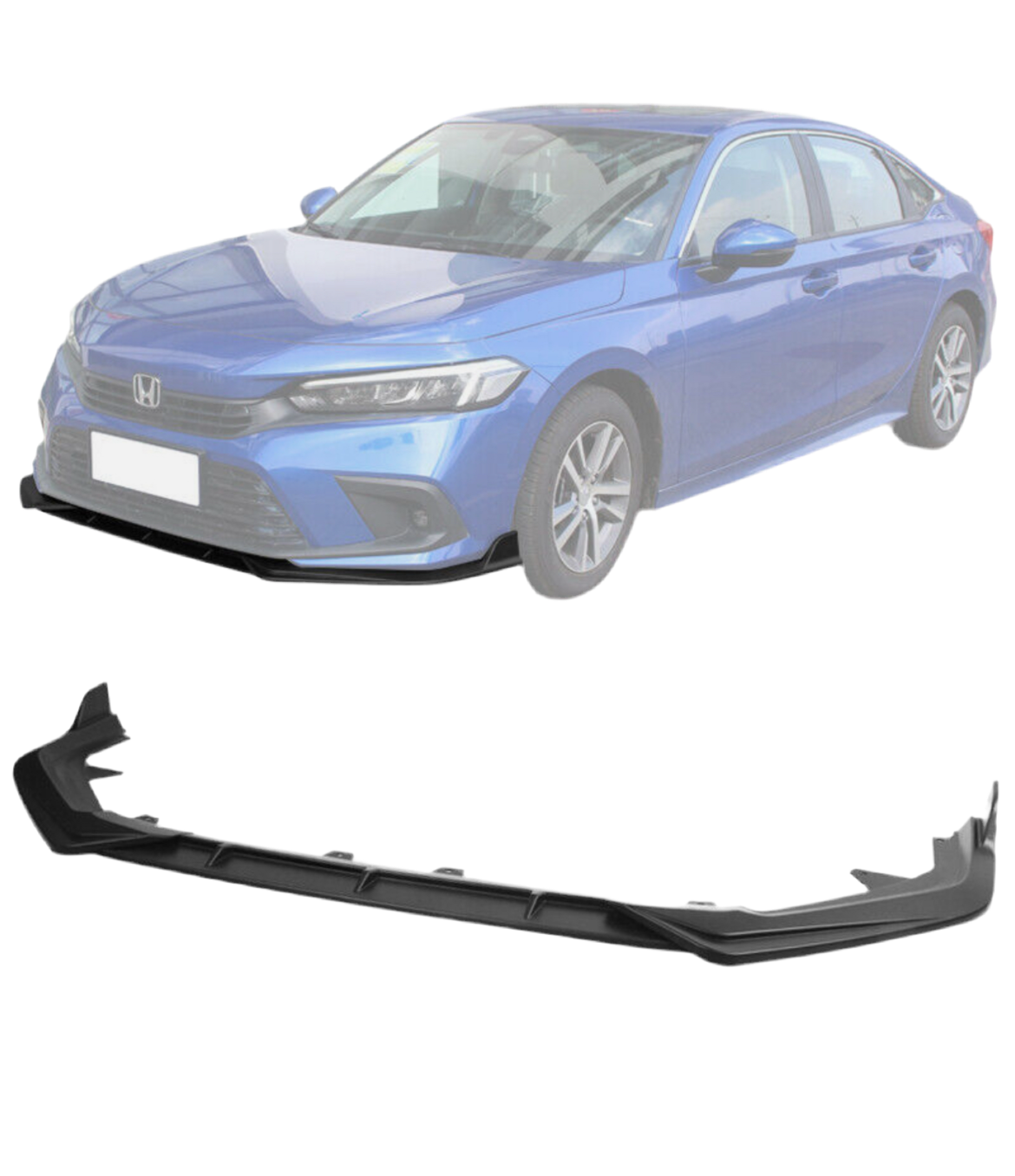 22-24 Honda Civic 11th Gen Matte Black Front Lip 3pcs