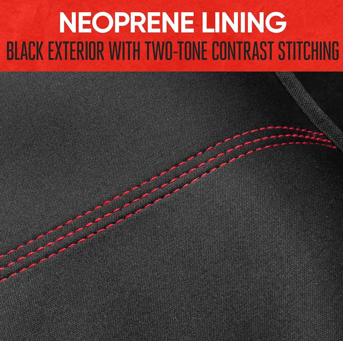 Black with Red Stitching Waterproof Bench Seat Cover