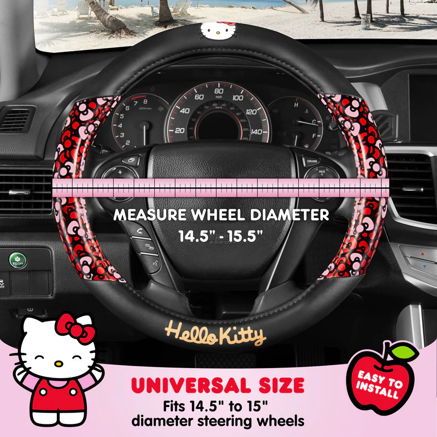 Sanrio Hello Kitty Black Steering Wheel Cover