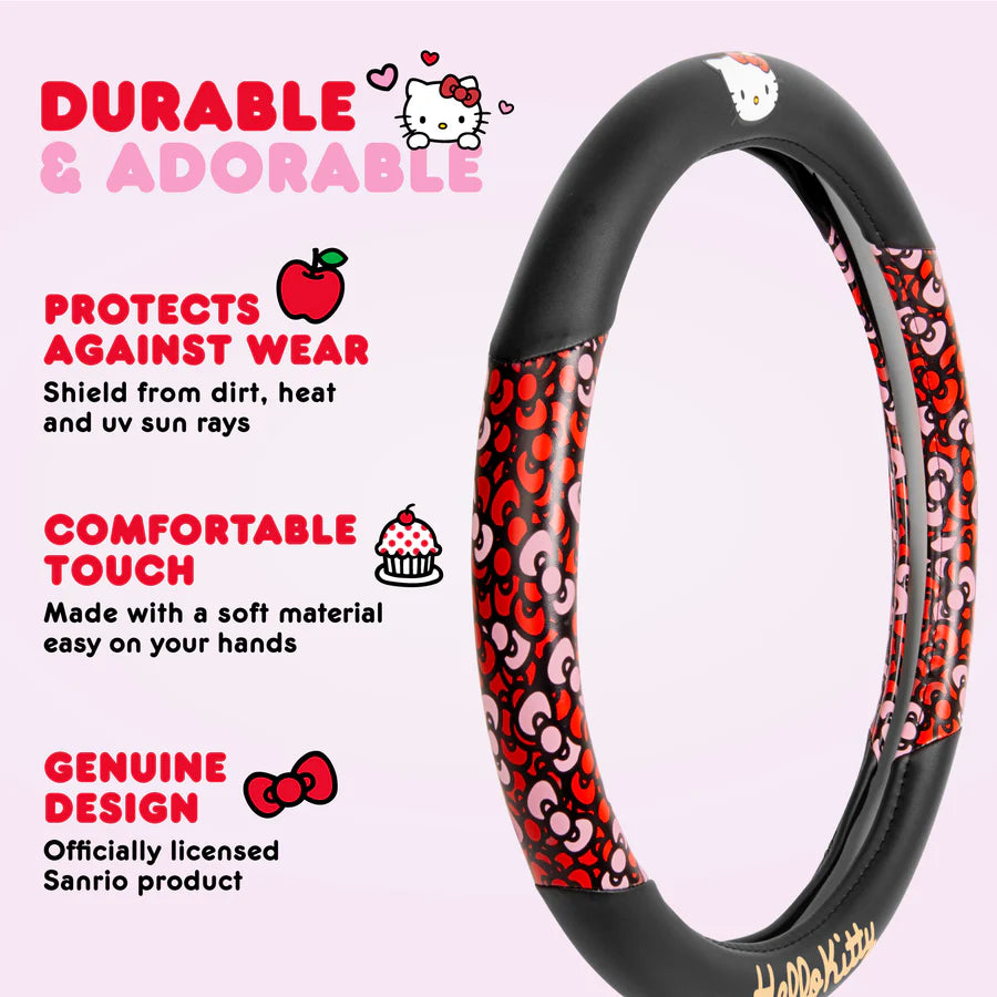 Sanrio Hello Kitty Black Steering Wheel Cover