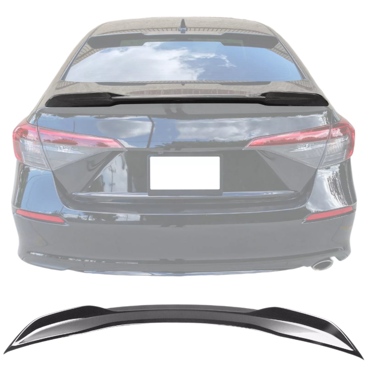 22-25 Honda Civic Sedan SI RS Style Carbon Print Spoiler