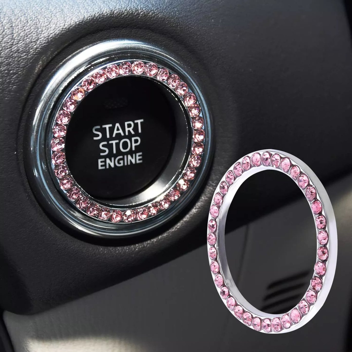 Pink Diamond Push Ring Button