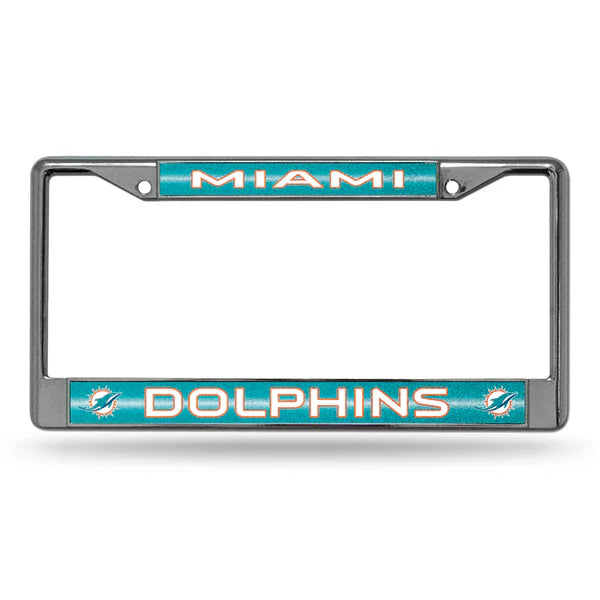 Miami Dolphins Glitter License Plate Frame