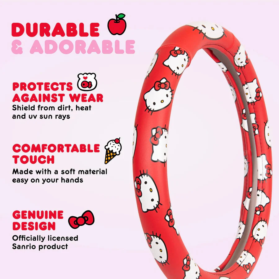 Sanrio Hello Kitty Steering Wheel Cover Red