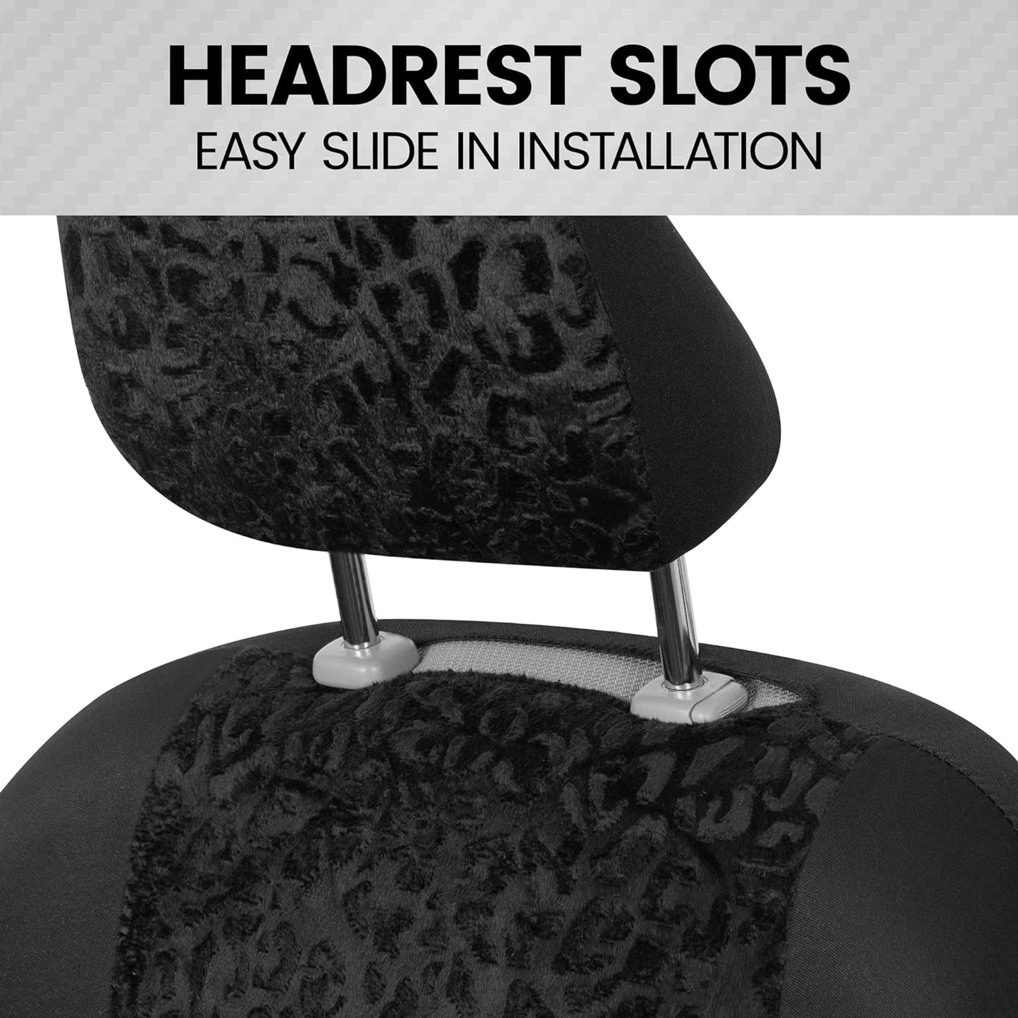 2PC Front Lush Leopard Sideless Seat Covers