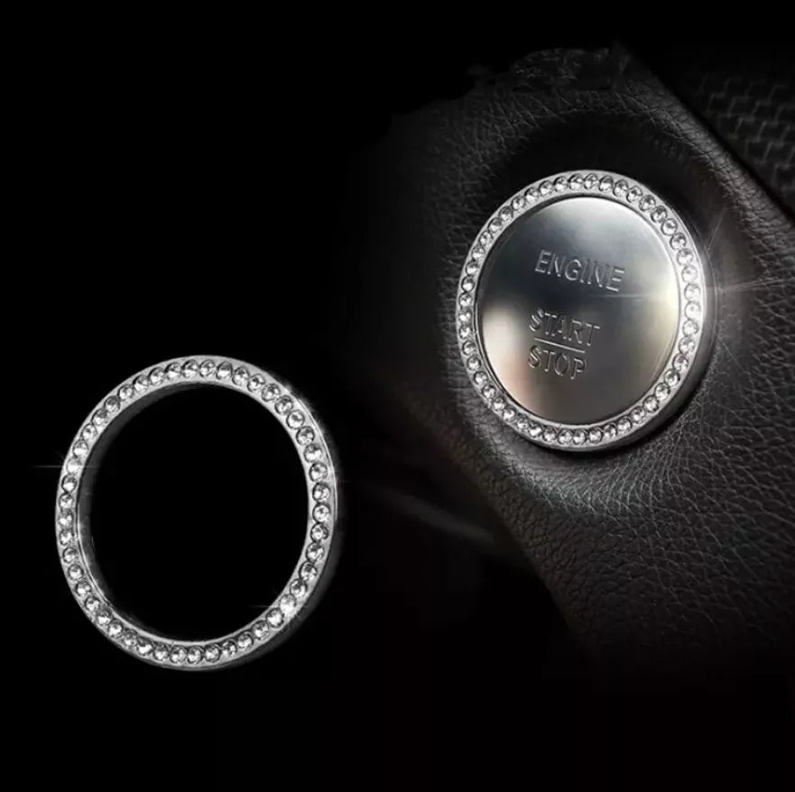 Silver Diamond Push Ring Button