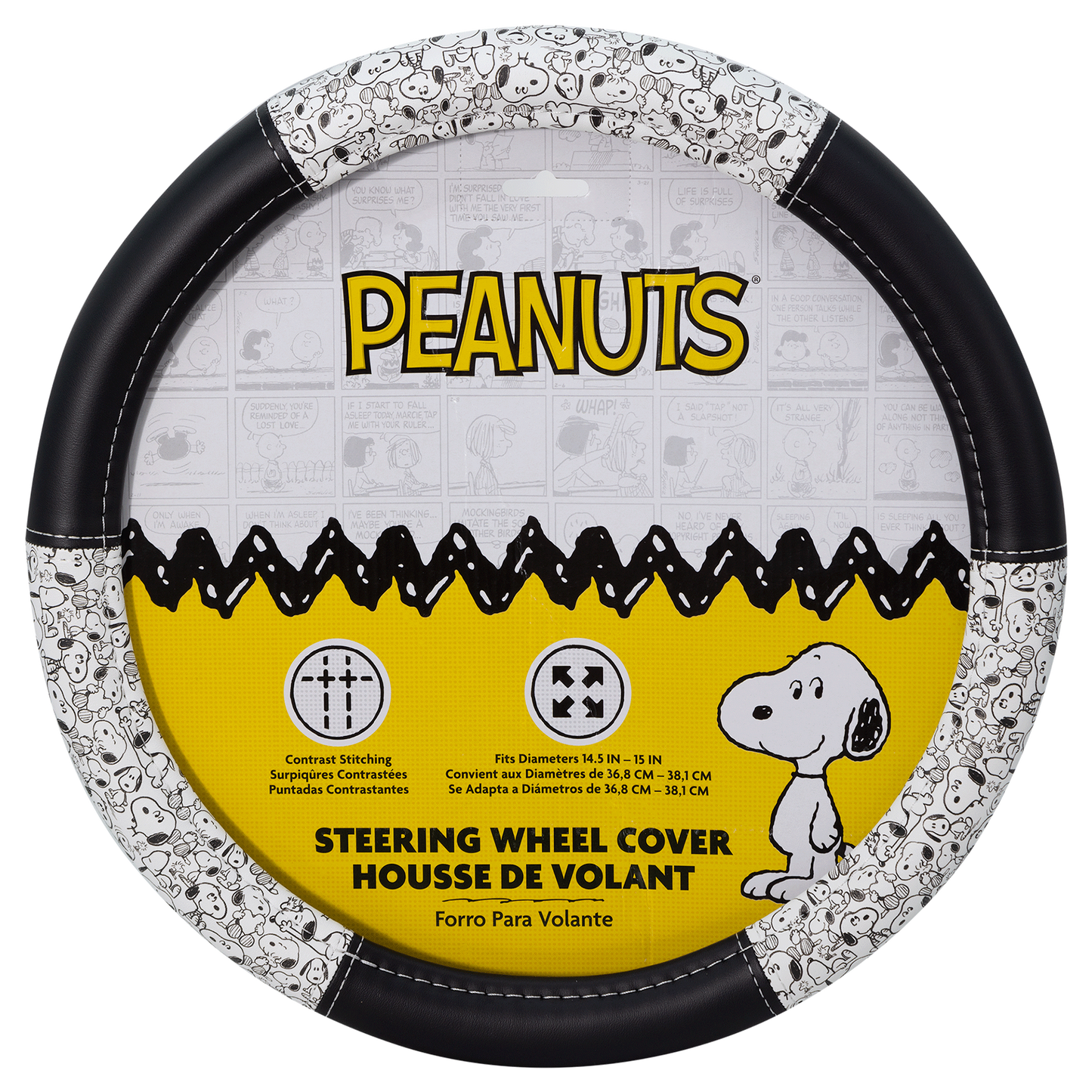 Snoopy Peanuts White Steering Wheel Covers