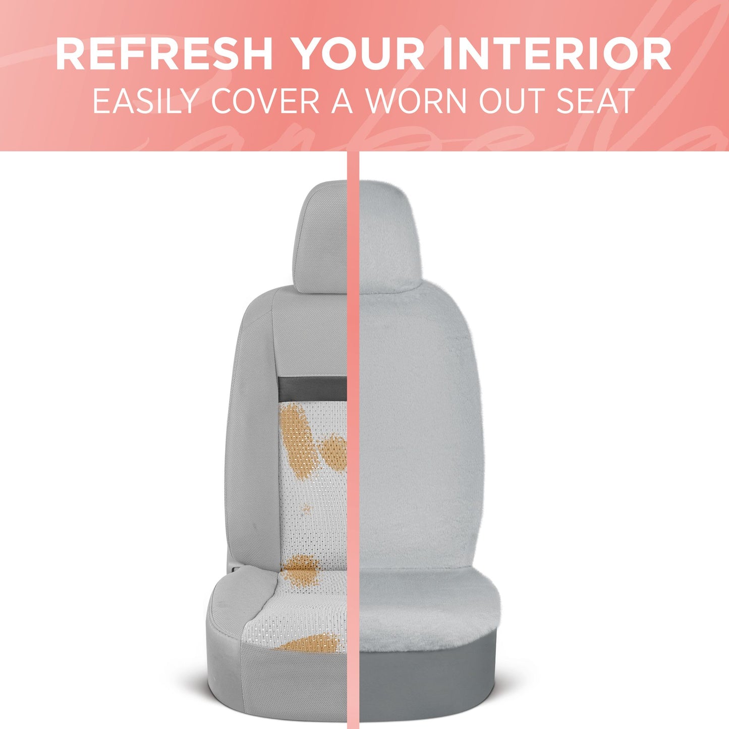 Faux Fur Grey Seat Covers