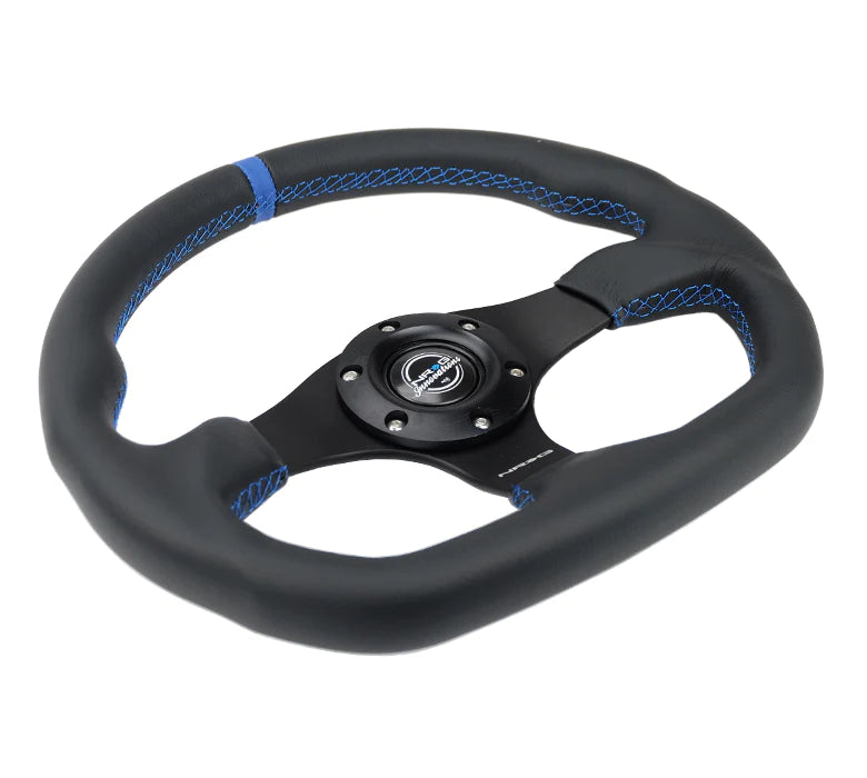 NRG Steering Wheel Flat Bottom Steering Wheel Leather