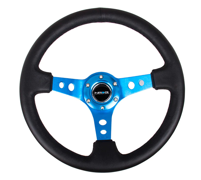 NRG Steering Wheel 350MM 3" Deep Dish With Holes Leather