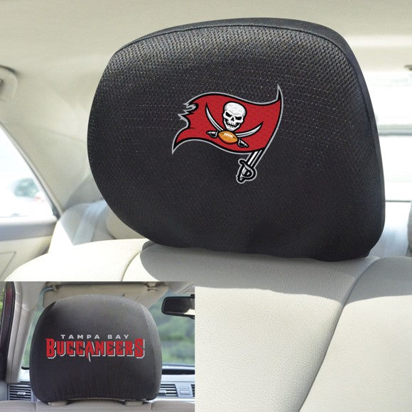 NFL Tampa Bay Buccaneers Headrest Covers - Black