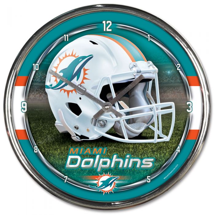 NFL Miami Dolphins Chrome Clock