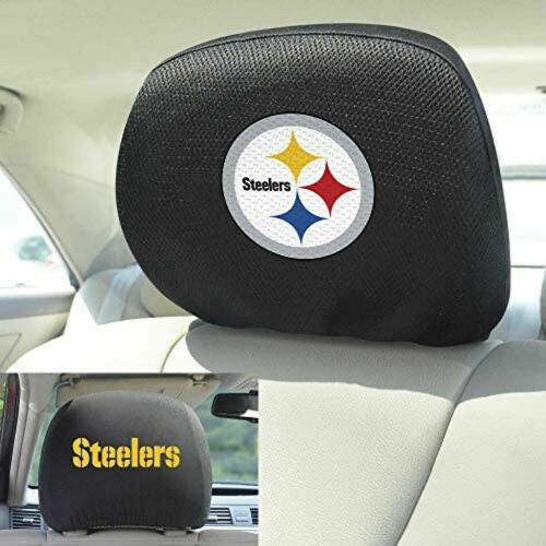 NFL Pitsburgh Steelers Mesh Headrest Covers - Black