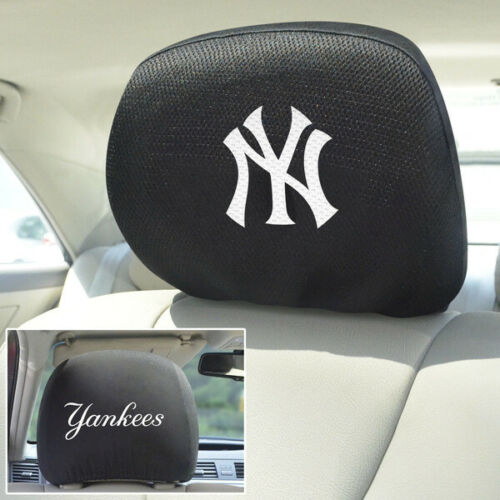 MLB New York Yankees Mesh Headrest Covers - Black