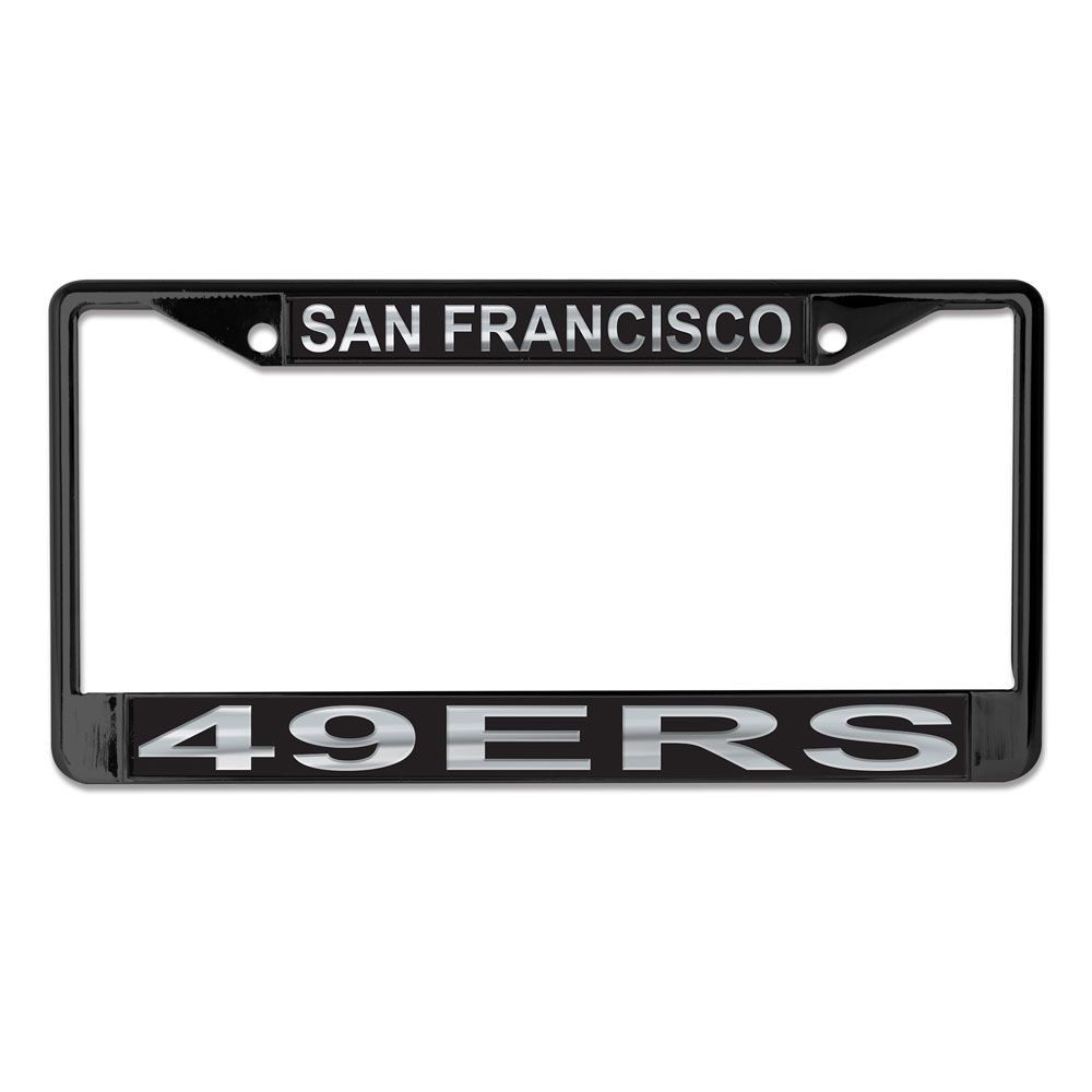 49ers Black and Chrome License Plate Frame