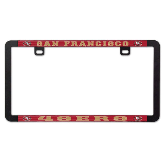 San Fransisco 49ers Red Laser Black License Plate Frame