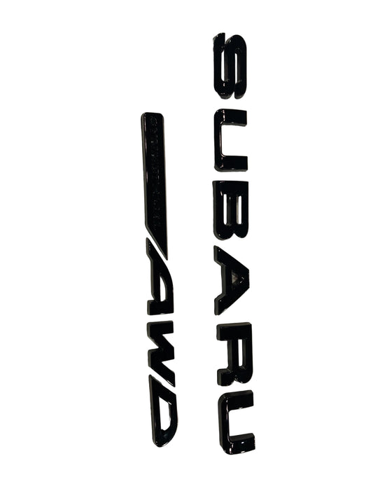 Subaru AWD Glossy Black Emblem