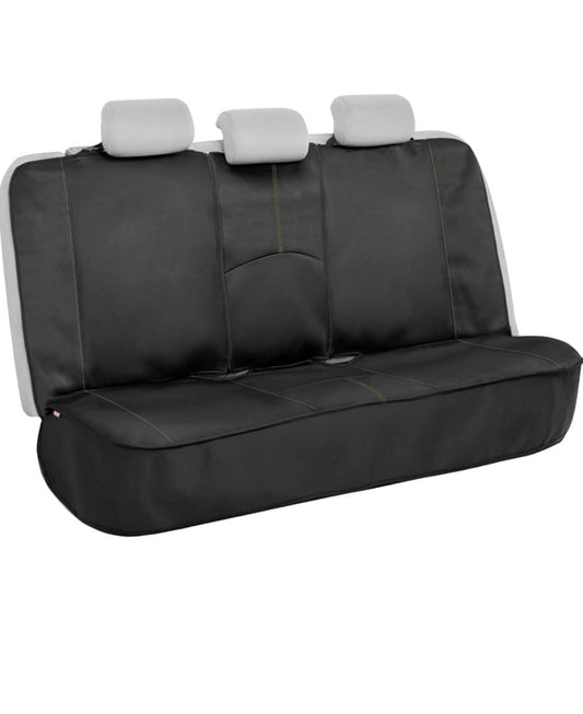 Black with Beige Stitching Waterproof Bench Seat Cover