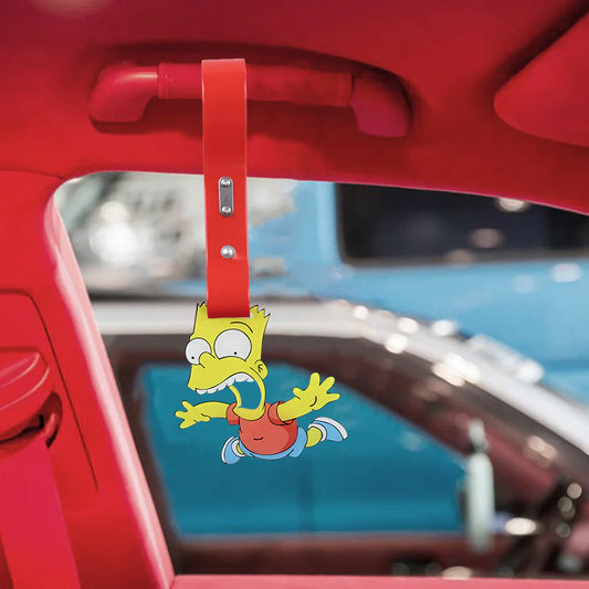 Bart Simpson JDM Tsurikawa Red PU Strap