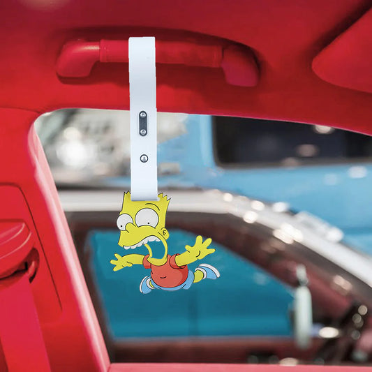 Bart Simpson JDM Tsurikawa White PU Strap