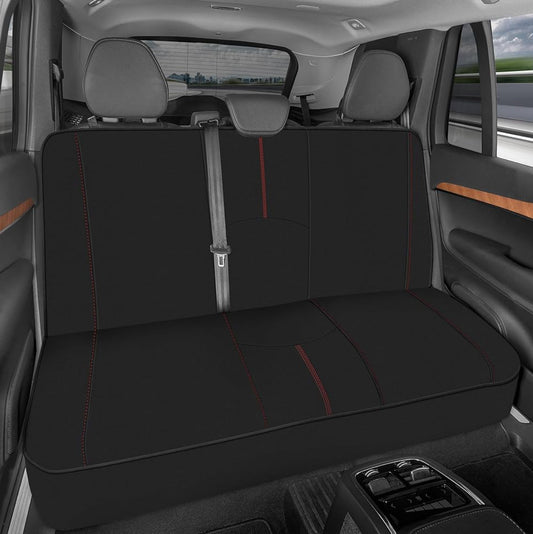 Black with Red Stitching Waterproof Bench Seat Cover