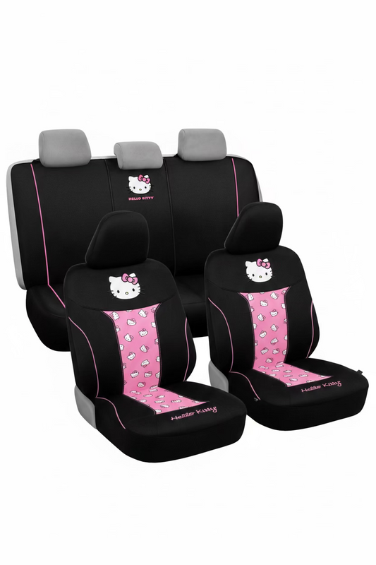 Hello Kitty 5PC Black With Pink Seat Covers