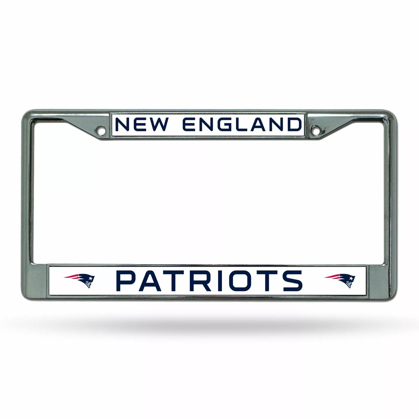 Patriots Chrome White License Plate Frame