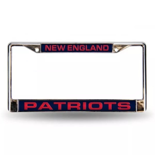 Patriots Chrome Laser License Plate Frame