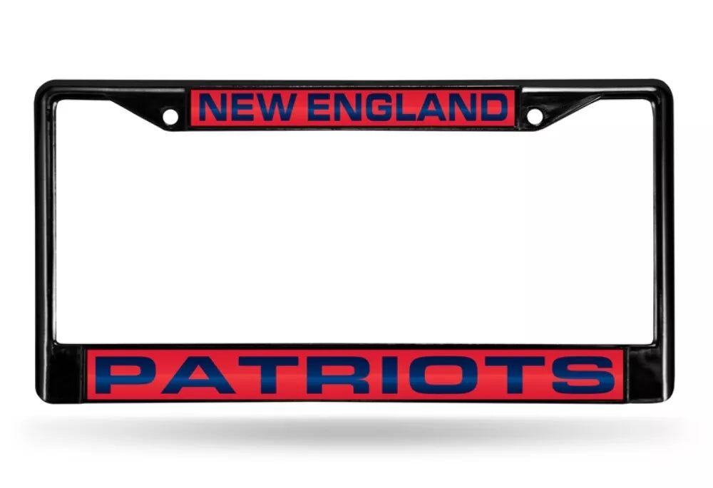 Patriots Laser Black License Plate Frame