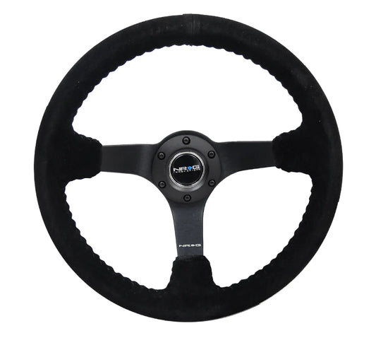 NRG Steering Wheel 350MM DEEP DISH STEERING WHEEL SUEDE SOLID SPOKE