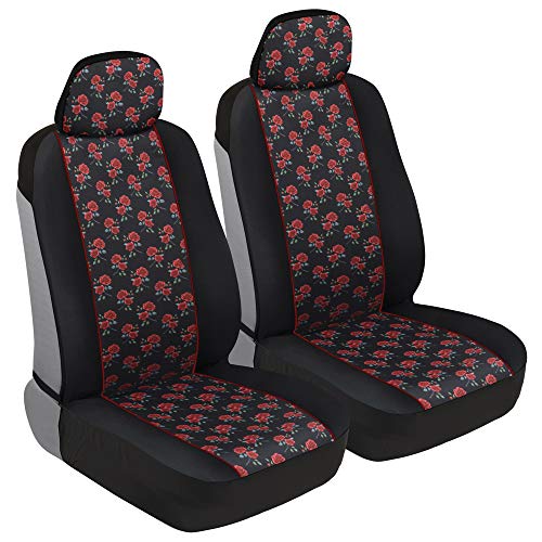 2PC Rosey Rose Sideless Seat Covers