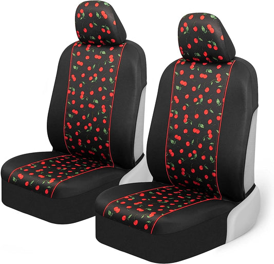 2PC Front Lush Leopard Sideless Seat Covers