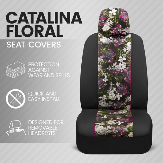 2PC Front Catalina Floral Sideless Seat Covers