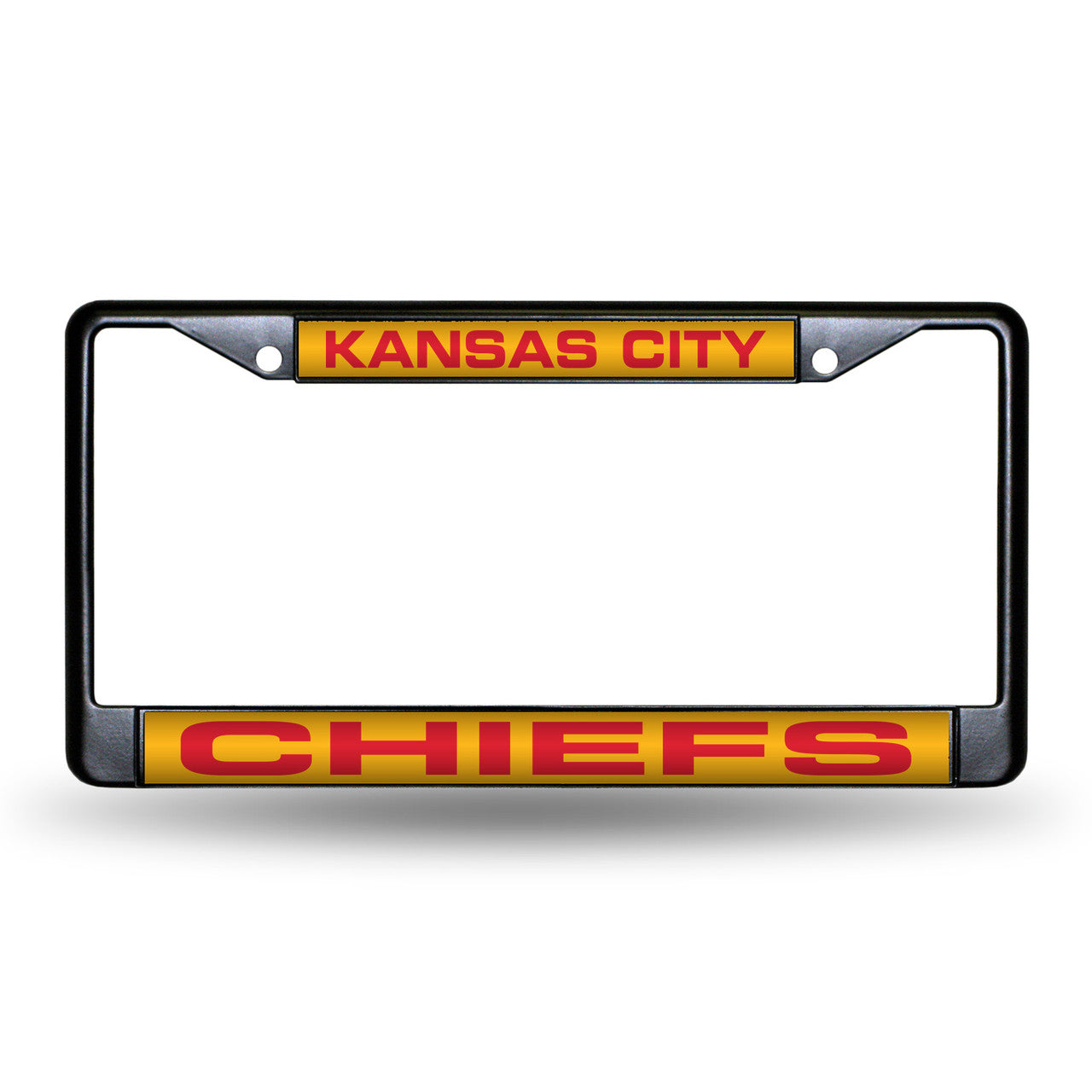 Kansas City Chiefs Black and Yellow Laser License Plate Frame