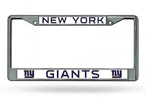 New York Giants White Chrome License Plate Frame