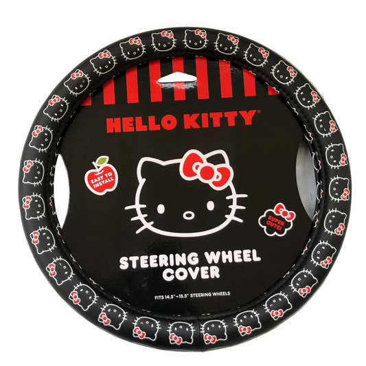 Hello Kitty Faces Black Steering Wheel Cover