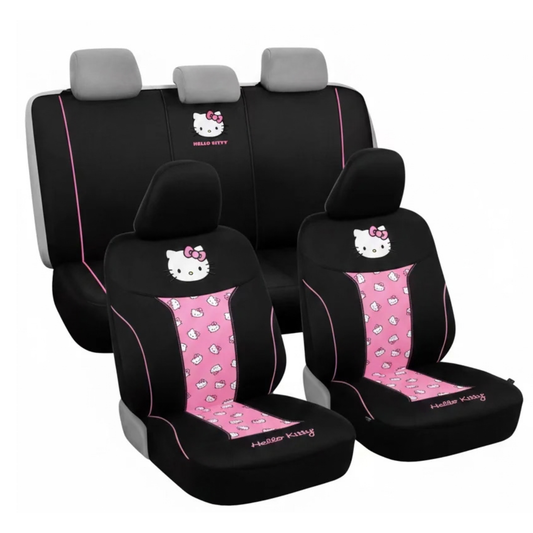Hello Kitty 5PC Black With Pink Seat Covers