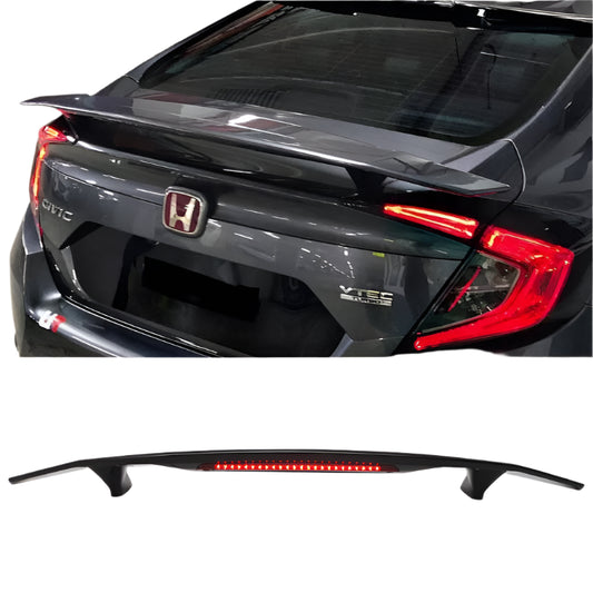 Gloss Black Universal Spoiler With 3rd Brake Light