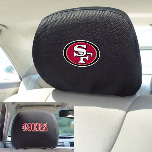 NFL San Fransisco 49ers Mesh Headrest Covers - Black