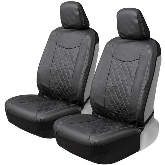 2PC Front Leatherette Side Less Seat Covers