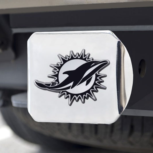 NFL Miami Dolphins Hitch Cover - Chrome/Black