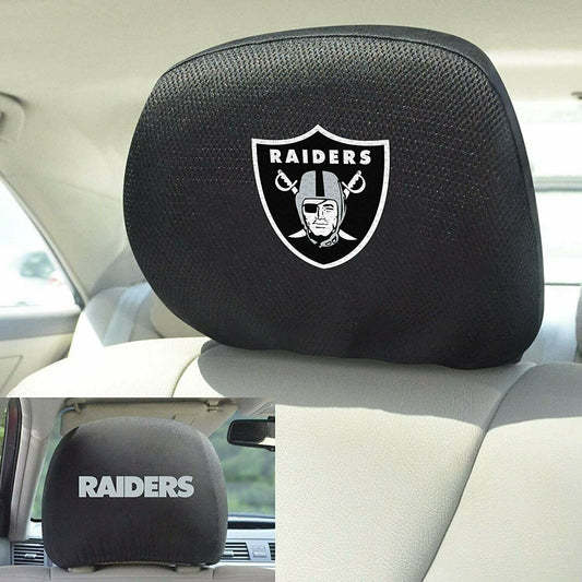 NFL Las Vegas Raiders Mesh Headrest Covers - Black