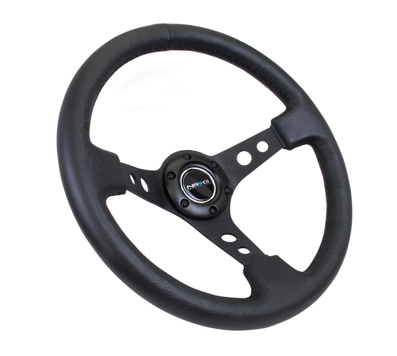 NRG Steering Wheel 350MM 3" Deep Dish With Holes Leather