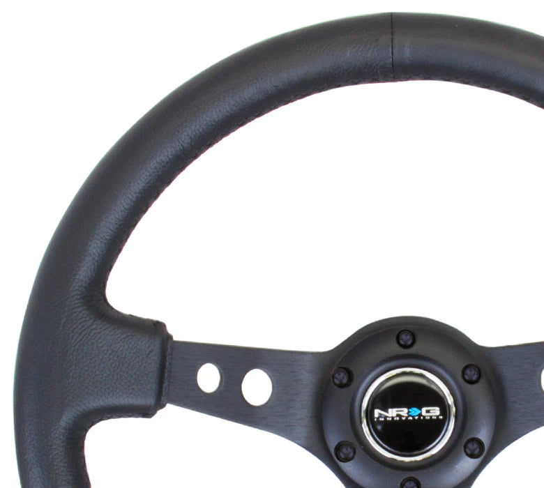 NRG Steering Wheel 350MM 3" Deep Dish With Holes Leather