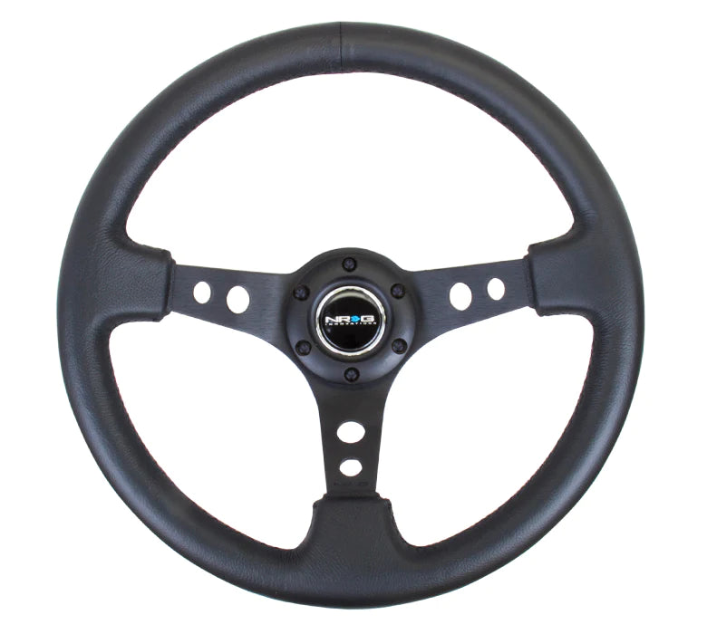 NRG Steering Wheel 350MM 3" Deep Dish With Holes Leather