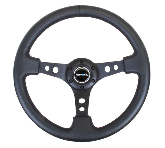 NRG Steering Wheel 350MM 3" Deep Dish With Holes Leather
