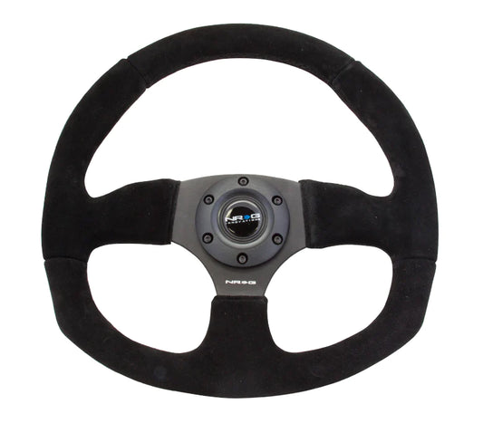 NRG Steering Wheel Flat Bottom Steering Wheel Suede