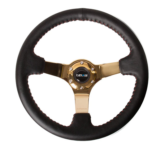 NRG Steering Wheel 350MM Deep Dish Leather Solid Spoke